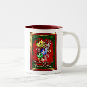 Gesegneter Weihnachten Wicca WeihnachtsPentagram Zweifarbige Tasse