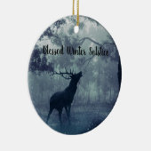 Gesegneter Wintersonnenwende Waldhirsch Keramikornament (Rechts)