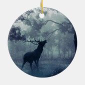 Gesegneter Wintersonnenwende Waldhirsch Keramikornament (Hinten)