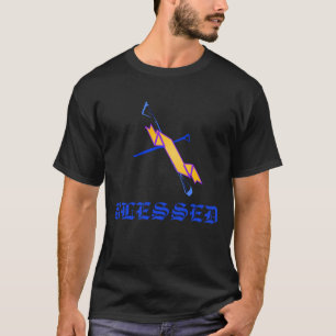 Gesegnetes blaues Kreuz und Gold-Sash T-Shirt