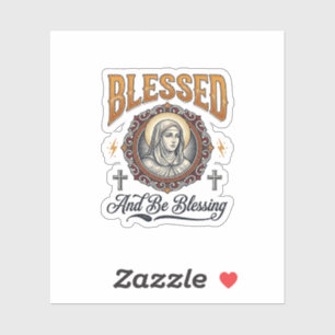 Gesegnetes christliches Vintage-Stich-T-Shirt-Desi Aufkleber