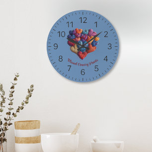 Gesegnetes Country Herz Große Wanduhr