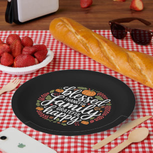 Gesegnetes dankbares Familien-Dankfest-Essen Pappteller