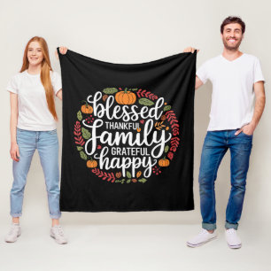 Gesegnetes dankbares Familientagsessen Fleecedecke