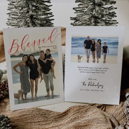 Gesegnetes einfaches Drehbuch, moderne Foto Weihna Einladung