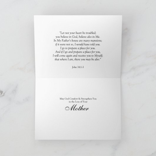 Gesegnetes Erinnerungens-Mutter-Beileid Karte (Innenseite)