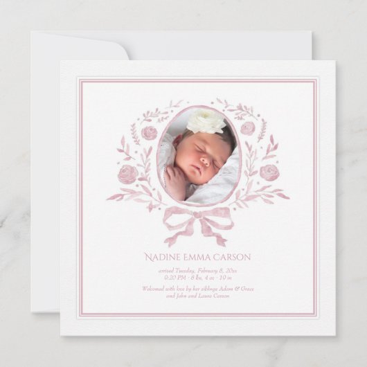 Gesegnetes Event Foto Geburtserklärung Ankündigung (Vorderseite)