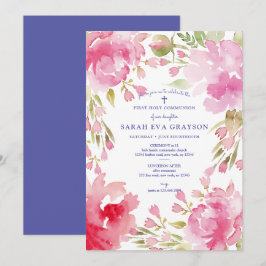 Gesegnetes Foliage Erste Heilige Kommune Einladung