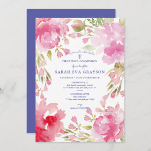 Gesegnetes Foliage Erste Heilige Kommune Einladung