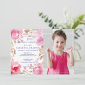 Gesegnetes Foliage Erste Heilige Kommunion Foto Einladung (Stehend Vorderseite)