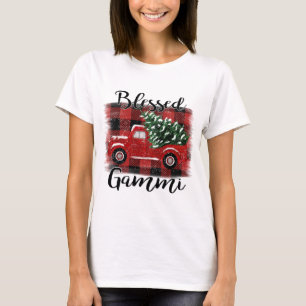 Gesegnetes Gammi Red Truck Vintage Weihnachtsbaum T-Shirt
