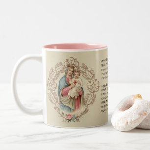 Gesegnetes Gebet Jungfrau-Marys Jesus Memorare Zweifarbige Tasse