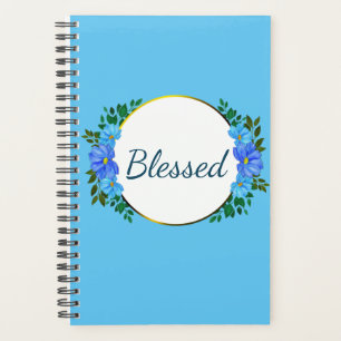 "Gesegnetes Gefühl Dankbarkeit Blue Zinnia Floral Planer