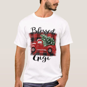Gesegnetes Gigi Red Truck Vintage Weihnachtsbaum T-Shirt