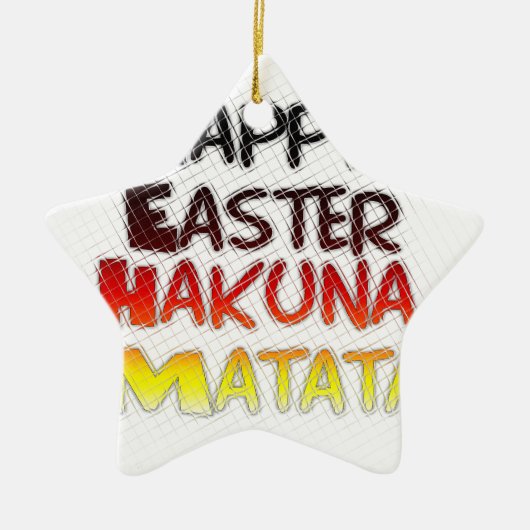 Gesegnetes Glück Ostern Hakuna Matata Ferienzeit Keramikornament (Vorne)