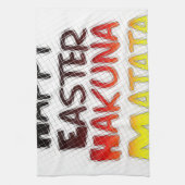 Gesegnetes Glück Ostern Hakuna Matata Ferienzeit Küchentuch (Vertikal)