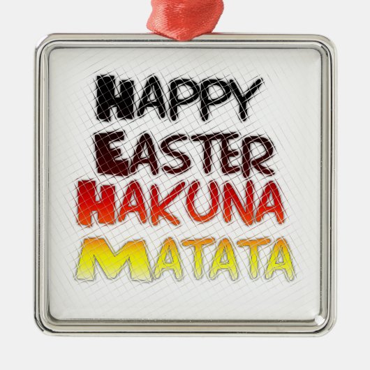 Gesegnetes Glück Ostern Hakuna Matata Ferienzeit Ornament Aus Metall (Vorne)
