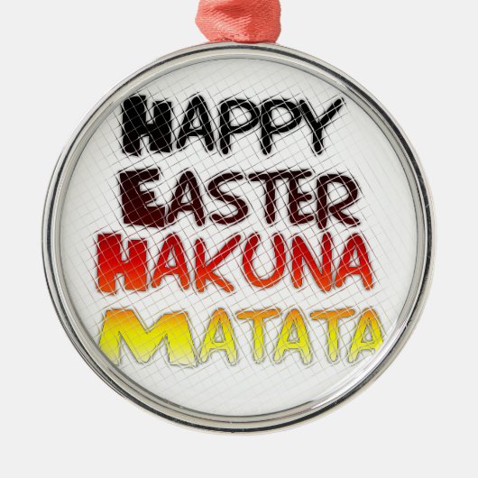 Gesegnetes Glück Ostern Hakuna Matata Ferienzeit Ornament Aus Metall (Vorne)