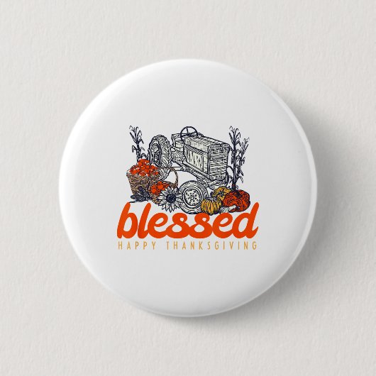 Gesegnetes Glück Thanksgiving Männer Frauen Button (Vorderseite)