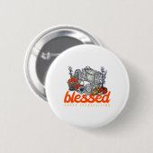 Gesegnetes Glück Thanksgiving Männer Frauen Button (Vorne & Hinten)