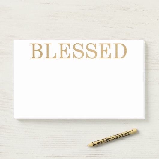 Gesegnetes Gold Post-it Klebezettel (Auf Schreibtisch)