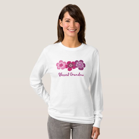 Gesegnetes Großmutter-Shirt - rosa Lila T-Shirt (Vorne ganz)