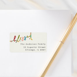 Gesegnetes handgemaltes Weihnachtsadressschild Adressaufkleber