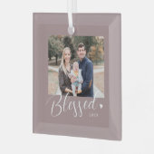 Gesegnetes Herz bearbeitbare Farbe Weihnachtsschmu Ornament Aus Glas (Vorderseite links)