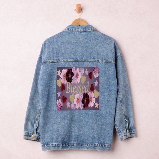 Gesegnetes Herz Blume Blue Denim Jacket Jeansjacke (Hangar)