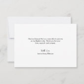 Gesegnetes Herz Script Minimal Foto Baby Taufe Dankeskarte (Rückseite)