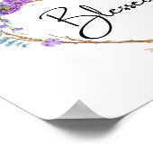 Gesegnetes herzförmiges Blumenkreideposter Poster (Ecke)