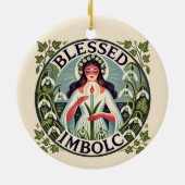 Gesegnetes Imbolc Keramik Ornament (Hinten)