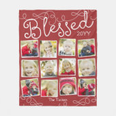 Gesegnetes Jahr in Bildern 12 FotoCollage Rot Fleecedecke (Vorderseite)