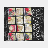 Gesegnetes Jahr in Bildern 12 Fotocollage Schwarz Fleecedecke (Vorderseite (Horizontal))