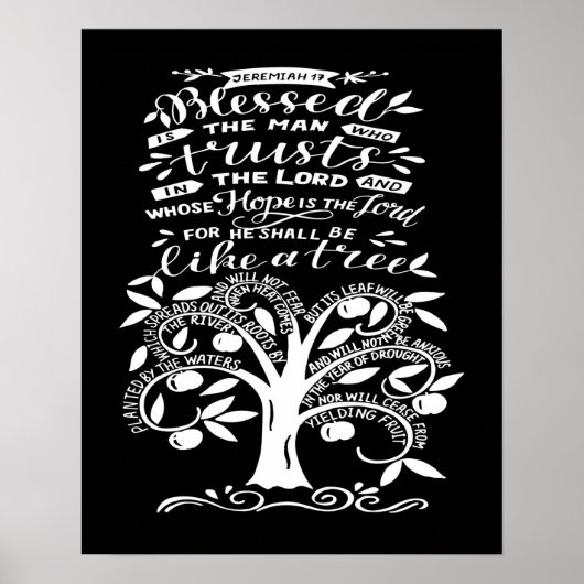 Gesegnetes Jeremiah 17 Poster (Vorne)