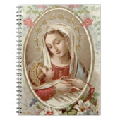 Gesegnetes Jungfrau-Mary-Baby Jesus mit Blumen Notizblock (Vorderseite)