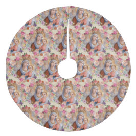 Gesegnetes Jungfrau-Mary-Baby-Jesus-mit Fleece Weihnachtsbaumdecke