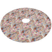 Gesegnetes Jungfrau-Mary-Baby-Jesus-mit Fleece Weihnachtsbaumdecke (Schrägansicht)