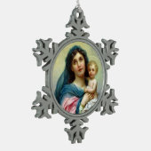 Gesegnetes Jungfrau-Mary-Mutter-Baby Jesus Schneeflocken Zinn-Ornament (Links)