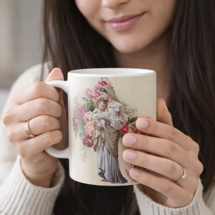 Gesegnetes Jungfrau-Mary-Rosen Memorare Gebet Kaffeetasse