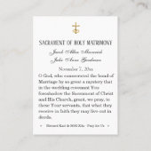 Gesegnetes Karl & Zita Wedding Holy Card Platzkarte (Rückseite)