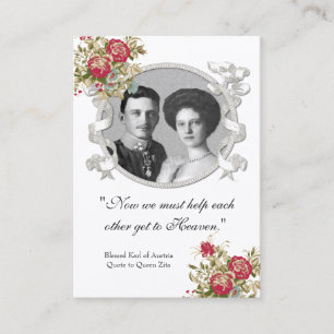 Gesegnetes Karl & Zita Wedding Holy Card Visitenkarte