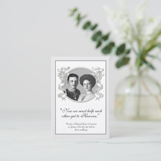 Gesegnetes Karl & Zita Wedding Holy Card Visitenkarte (Stehend Vorderseite)