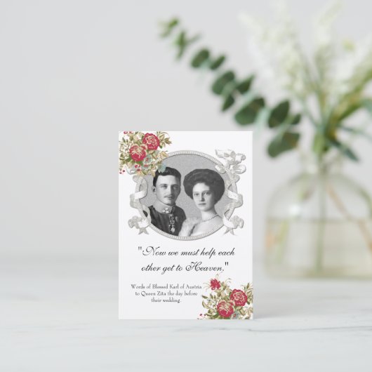 Gesegnetes Karl & Zita Wedding Holy Card Visitenkarte (Stehend Vorderseite)