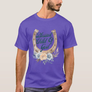Gesegnetes Kind Gottes Hufeisen Mädchen T-Shirt