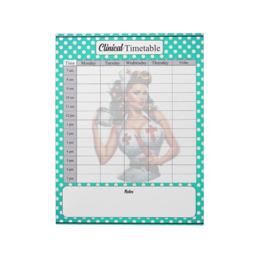 Gesegnetes Krankenpflege _ Klinischer Zeitplan Notizblock (Rotiert)