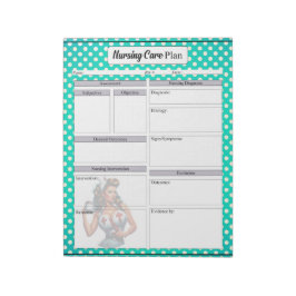 Gesegnetes Krankenpflegeprogramm Pinup_ Pflegeplan Notizblock