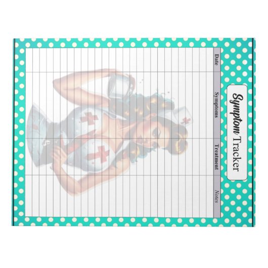 Gesegnetes Krankenpfropfen_ Symptom Tracker Notizblock (Vorderseite)