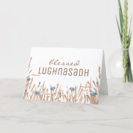 Gesegnetes Lughnasadh Dried Blume Field Wiccan Feiertagskarte