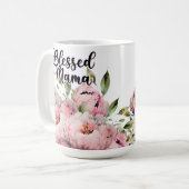 Gesegnetes Mama mit schönen Blume Kaffeetasse (Vorderseite Links)